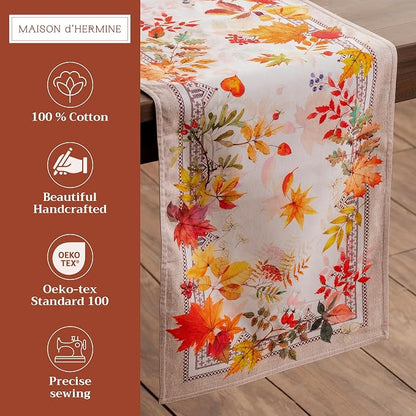 Maison d' Hermine Table Runner 100% Cotton 14.50" x 108" | Table Runners 108 - Image 2
