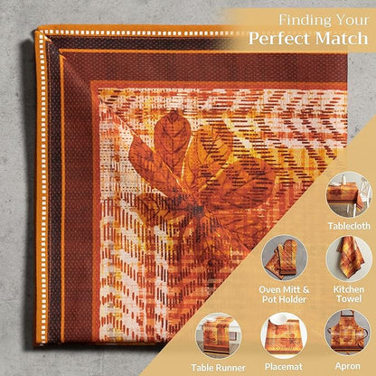 Maison d' Hermine Cloth Napkins Set of 4 100% Cotton for Thanksgiving Christmas Decorations Everyday Reusable Square Fall Napkins Cloth Washable Dinner Party (Thanksgiving Tartan, 20"x20")