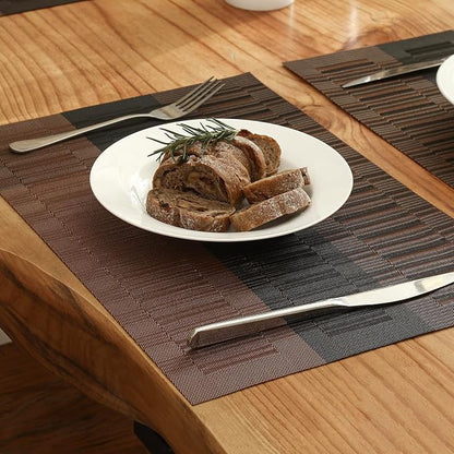Leetaltree Brown with Black Striped Placemats Set of 6 - Image 8
