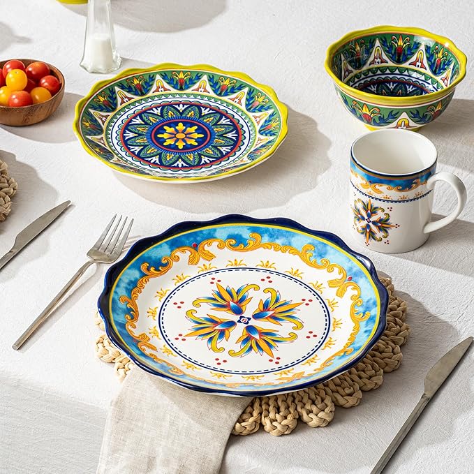 UNICASA Ceramic Dessert Plate Set of 4, 9 Inch Snack Plates - Image 4