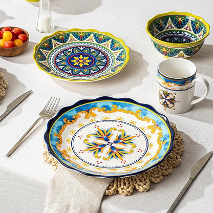 UNICASA Ceramic Dessert Plate Set of 4, 9 Inch Snack Plates - Image 4