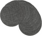 13" Round Placemats Set of 12, Reversible Faux Leather Heat Resistant Table Mats, 100% Waterproof Oilproof Wipeable Table Protective Placemats for Vinyl, Washable for Indoor (12, Deep Gray)