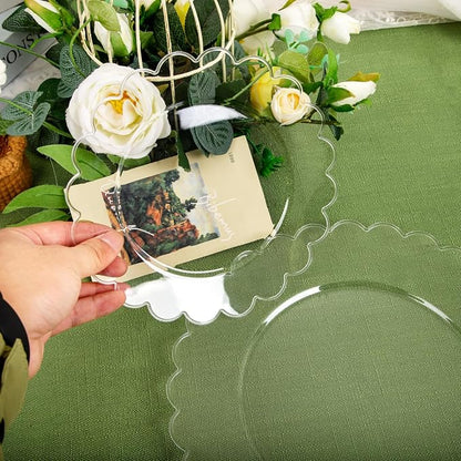 100Pcs Clear Scalloped Plastic Plates - Image 5