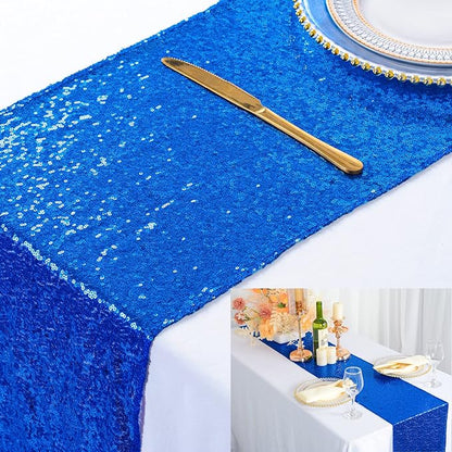 ShinyBeauty 12x72-Inch Royal Blue Rectangle-Sequin Table Runner by ShinyBeauty