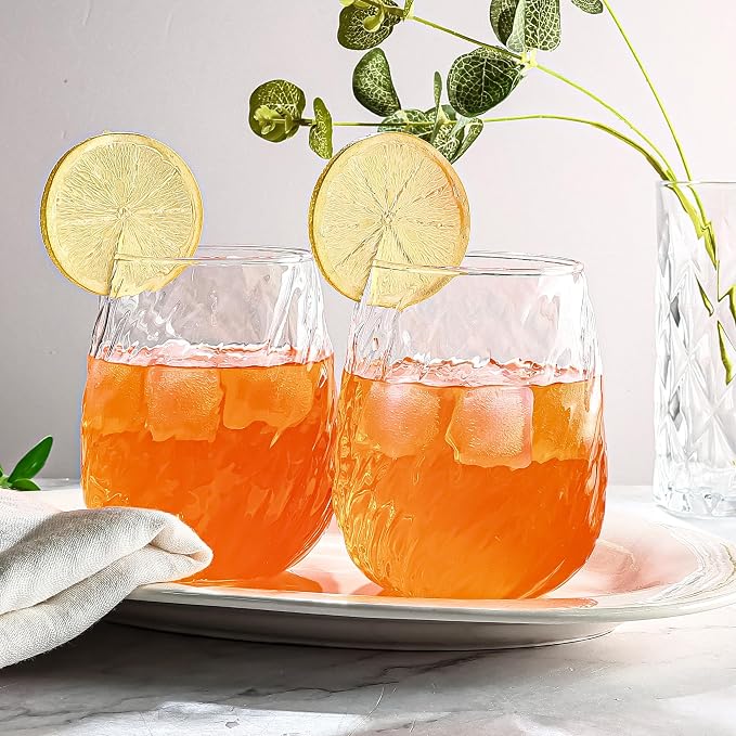 UMEIED 12-Pack Glass Tumbler Set, 16oz Twisted Design | Refractive Spiral - Image 5