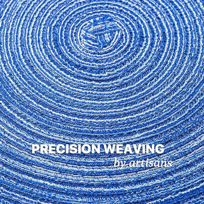 Round Placemats Set of 12 Woven Placemats Washable Braided Table Mats for Dining Table Heat Resistant Non-Slip Circle Place Mats(Royal Blue)