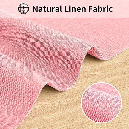 Cloth Placemats, Set of 4 Heat-Resistant Cotton Linen Blend Double Layered Machine Washable Place Mats, Wrinkle Free Thick Fabric Dining Table Mats for Indoors & Outdoors (Baby Pink, 4)