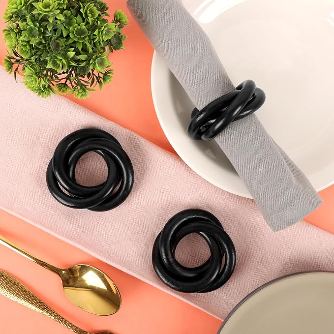 Three Ring Wooden Napkin Rings Set of 12 - Image 8