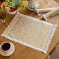 Coffee Geometric Linen Table Runner by UWWGKK