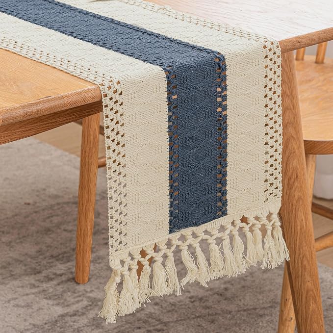 Cotton Farmhouse Table Runner by SIELUNO