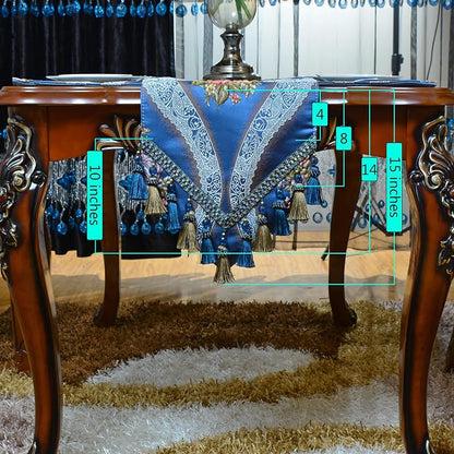 Extra Luxury Velvet Blue Table Runner 120 Inches Long - Image 3