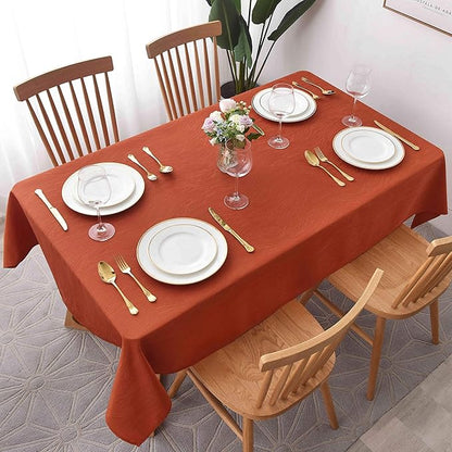 maxmill Jacquard Tablecloth Swirl Design Spillproof Wrinkle Free Heavy Weight Soft Table Cloth Halloween Decorative Fabric Table Cover for Fall Harvest Thanksgiving Dinner, Square 52 x 52 Inch Rust