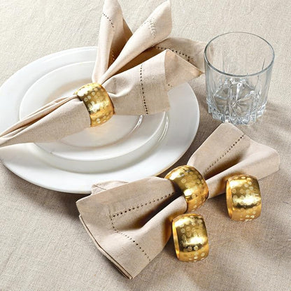 Napkin Rings Set of 12, Metal Napkin Holder Cuffs - Image 2