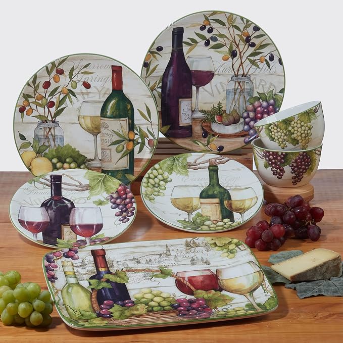 Certified International Meadow Brook 38 oz. Soup/Pasta Bowls, 2 Assorted Designs - Image 6