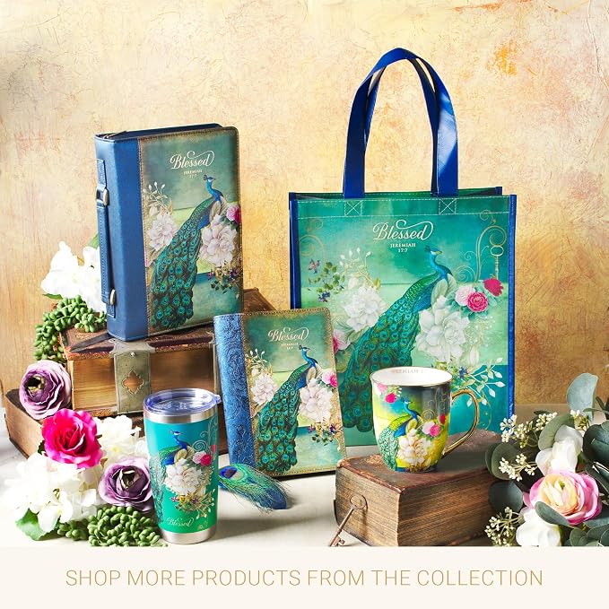 Christian Art Gifts Blue Peacock Ceramic Coffee Mug - Image 7