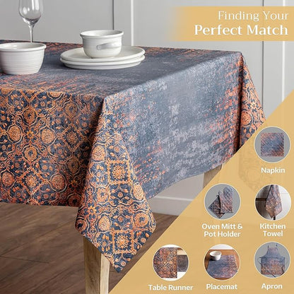 Maison d' Hermine Table Cloth Rectangle Table 100% Cotton 60 x 108 Inches Fall Tablecloth Reusable Everyday Use for Thanksgiving Christmas Decorations Dining Farmhouse Party (Imperfection)