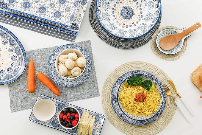 Bico Blue Talavera Salad Plates Set of 4, 8.75 Inch Ceramic Dessert Plates - Image 5