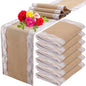 Tatuo 12 Pcs Lace Burlap Table Runner 12'' x 72'' Rustic Jute Hessian Farmhouse by Tatuo