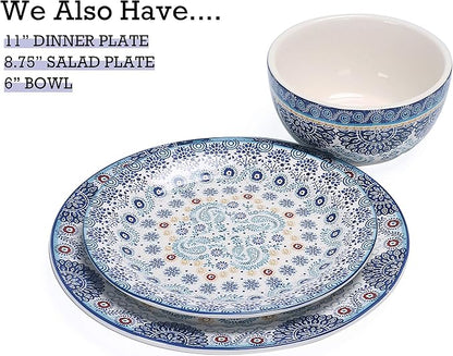 Bico Blue Talavera Salad Plates Set of 4, 8.75 Inch Ceramic Dessert Plates - Image 4