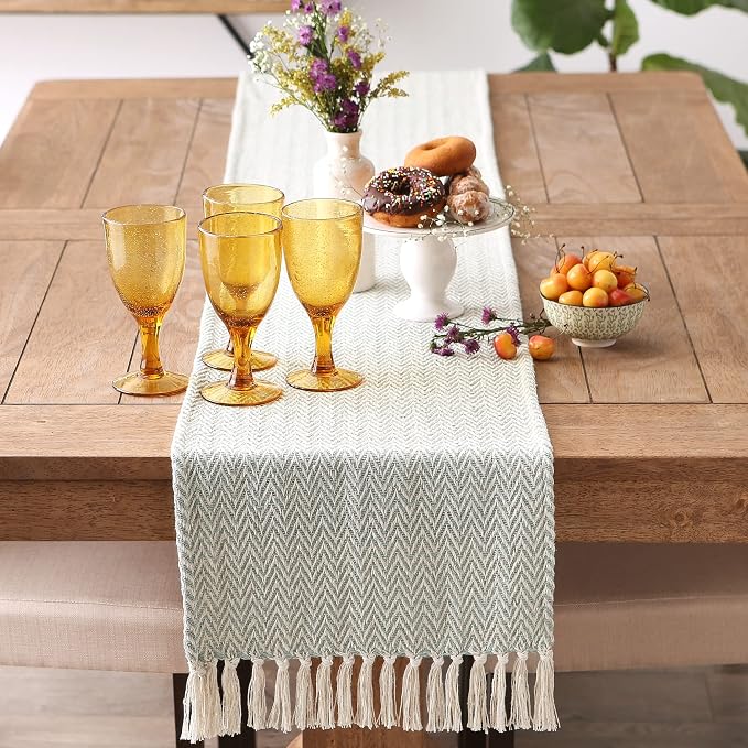 DII Woven Basic Tabletop Collection Chevron Table Runner - Image 2