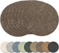 13" Round Placemats Set of 8, Reversible Faux Leather Heat Resistant Table Mats, Waterproof Oilproof Wipeable Table Protective Placemats for Vinyl, Washable for Indoor & Outdoor Use (8, Dark Coffee)