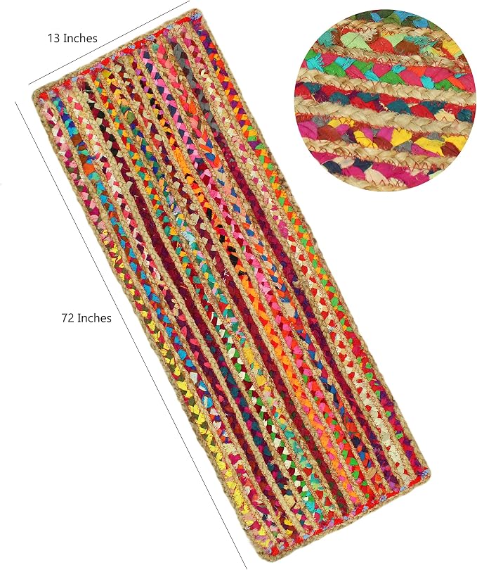 COTTON CRAFT Jute Chindi Table Runner - Image 7