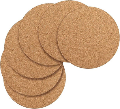 Boao 6 Pcs 8 Inch Round Absorbent Cork Coasters Wooden Cork Plant Coasters - Image 7