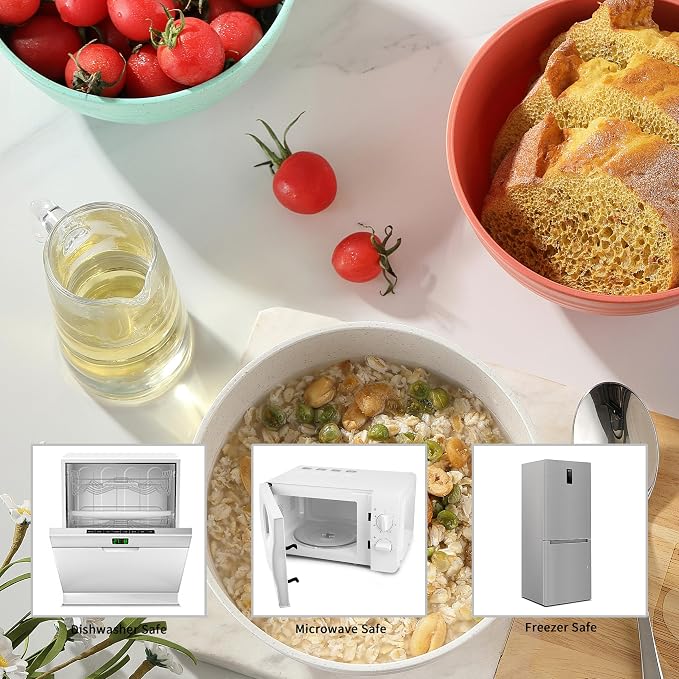 8PCS Cereal Bowl, Ohola Unbreakable Wheat Straw Cereal Bowls, Microwave & - Image 5