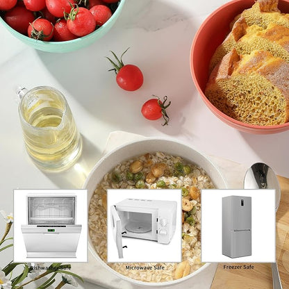 8PCS Cereal Bowl, Ohola Unbreakable Wheat Straw Cereal Bowls, Microwave & - Image 5