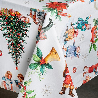 Maison d' Hermine Table Cloth Square Table 100% Cotton 54 x 54 Inches Fall Tablecloth Reusable Everyday Use for Thanksgiving Christmas Decorations Dining Farmhouse Party (Chromo)