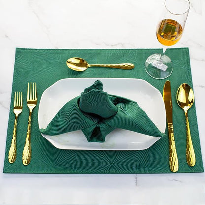 20 Piece Silverware Set for 4, Hammered Silverware Set 18/10 Stainless Steel - Image 7