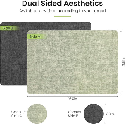 Fyvva Placemats Set of 4 Wipeable Reversible Faux Leather - Image 2
