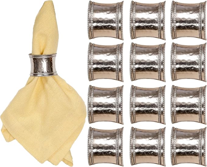 Metal Napkin Rings Set of 12 – Rustic Iron Napkin Ring Holders by ALPHALivingHOME