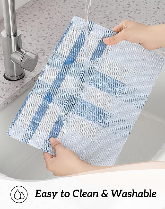 Leetaltree Geometric Print Blue Placemats Set of 12 - Image 6