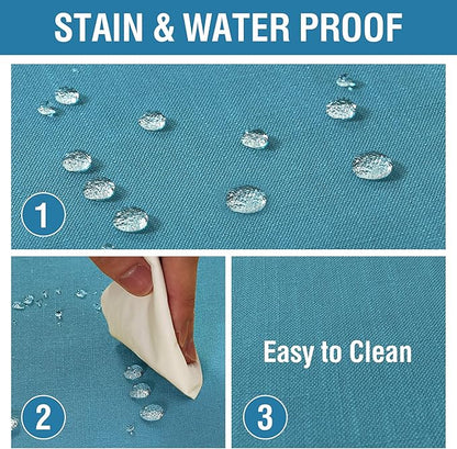 H.VERSAILTEX Linen Textured Table Cloths 54 x 108 Inch Premium Solid Tablecloth Spill-Proof Waterproof Table Cover for Dining Buffet Feature Extra Soft and Thick Fabric Wrinkle Free, Teal