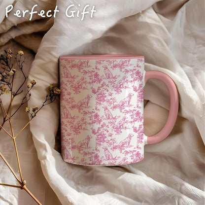 Pink Chinoiserie Golden Retriever Mug, Toile de Jouy French Country Dog Coffee - Image 5