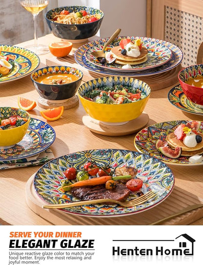 Henten Home Ceramic Dessert Plates Set of 6, 8.5 Inch Porcelain Salad Plate - Image 6