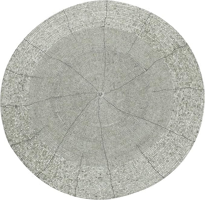 Lightnpro Beaded Placemats Set of 4 - ound Farmhouse Charger Mats - Handcrafted Decorative Glitz Table Placemats for Dinner Parties, Holidays, Weddings & Elegant Dining Décor - 13 Inch Silver
