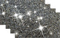 Black Square Placemats - Heat Resistant Mat Set of 4 with Rhinestone Decor and Sparkly Bling