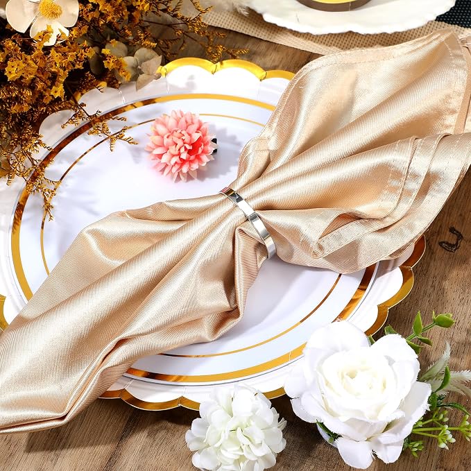 100Pcs Silver Napkin Rings Bulk, Elegant Silver Napkin Rings, Metal-Napkin Ring - Image 6