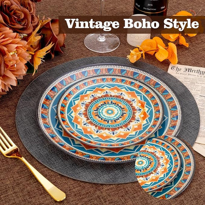 60PCS Bohemian Plastic Plates - Image 7