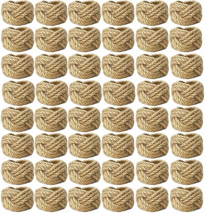 WINGFISH Woven Napkin Rings Set of 50 Farmhouse Burlap Jute Napkin Rings Bulk by Unknown