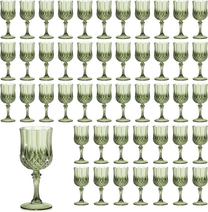 7OZ Plastic Wine Glasses, Reusable Vintage Goblets Unbreakable Drinking Glasses by Unknown