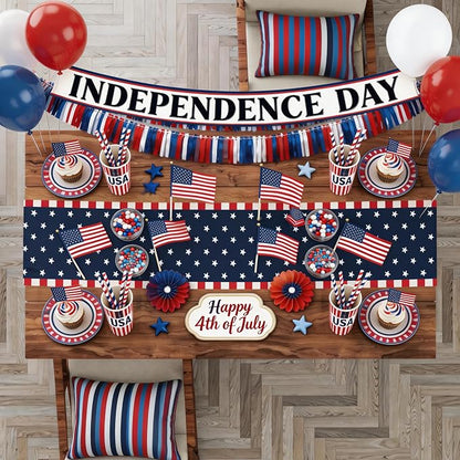 4th of July Decorations, Patriotic USA Stars Table Runner - Image 6