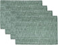 Sweet Home Collection 100% Cotton Placemats for Dining Room Rectangle Two Tone Woven Fabric 13" x 19" Soft Durable Table Mat Set, Set of 6, Light Green