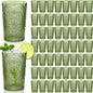 100 Pcs 16 oz Plastic Vintage Drinking Glasses Stemless Ribbed Highball Glasses by Unknown