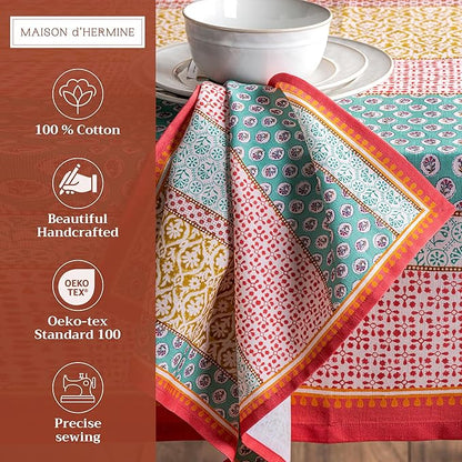 Maison d' Hermine Cloth Napkins Set of 4 100% Cotton Everyday Reusable Square Napkins Cloth Washable Dinner Party Wedding Restaurant Valentines Day Decorations Spring/Summer (Provence, 20" x 20")