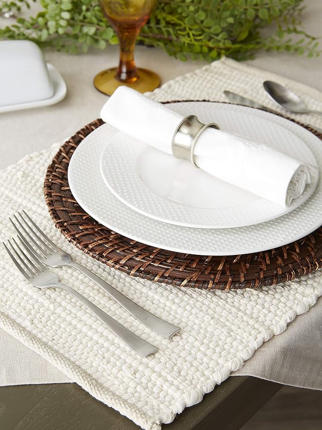 DII Handmade Chindi Tabletop, Reversible and Machine Washable, Placemat Set - Image 4