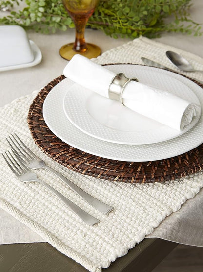 DII Handmade Chindi Tabletop, Reversible and Machine Washable, Placemat Set - Image 4