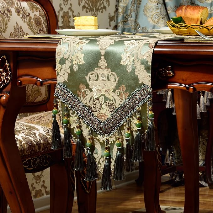 Extra Luxury Velvet Green Table Runner 72 Inches Long - Image 5